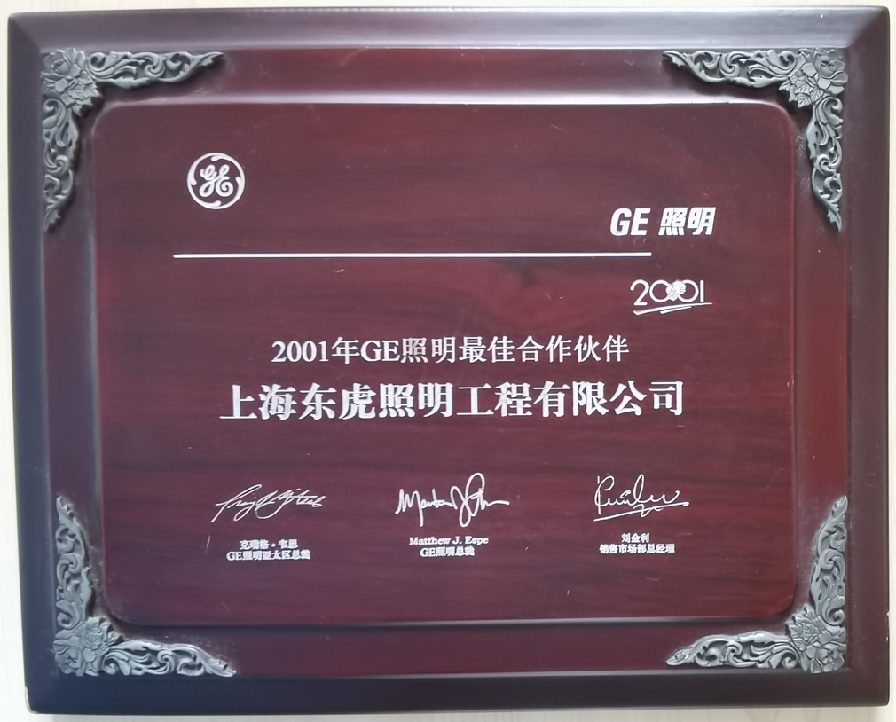 2001年GE照明******合作伙伴